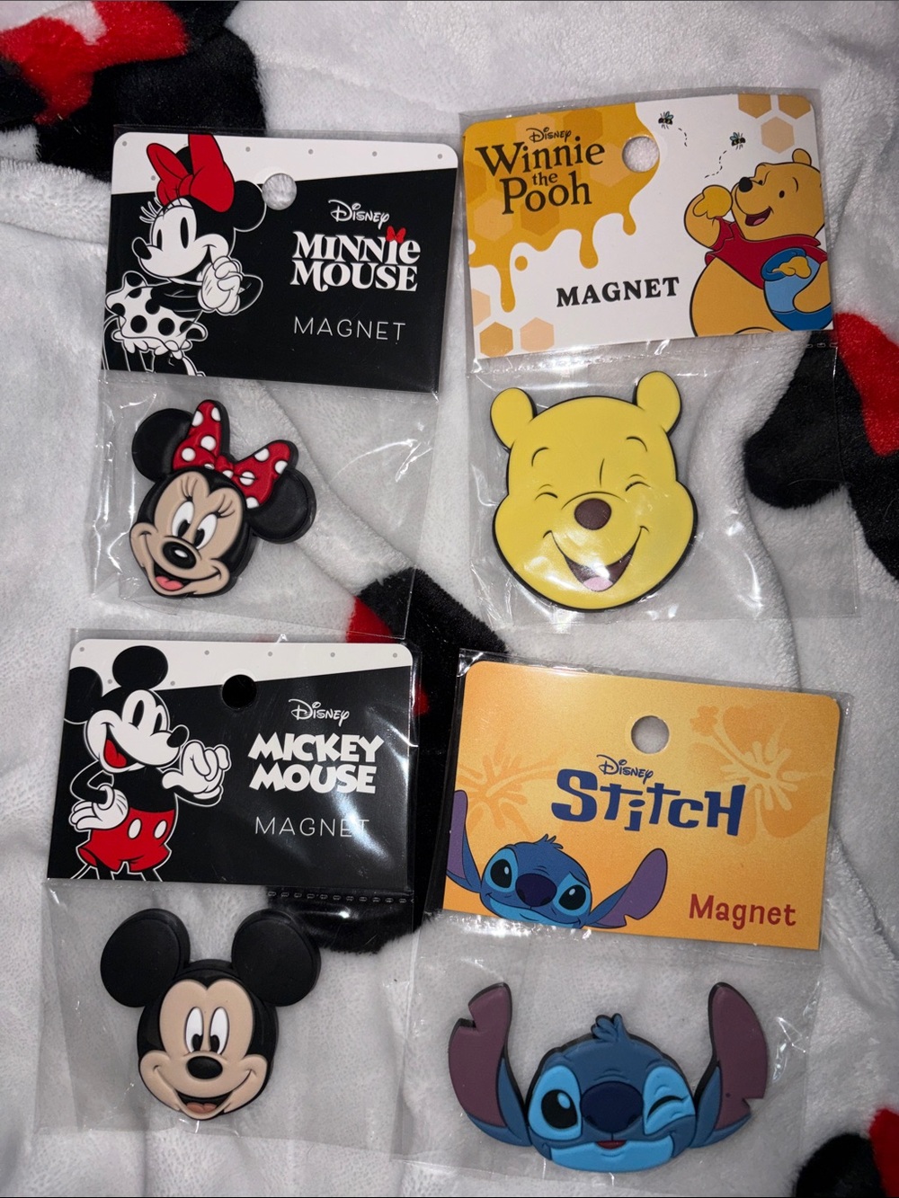 4/$20 bundle Disney Character Magnets Minnie, Mickey, Winnie the Pooh, Stitch